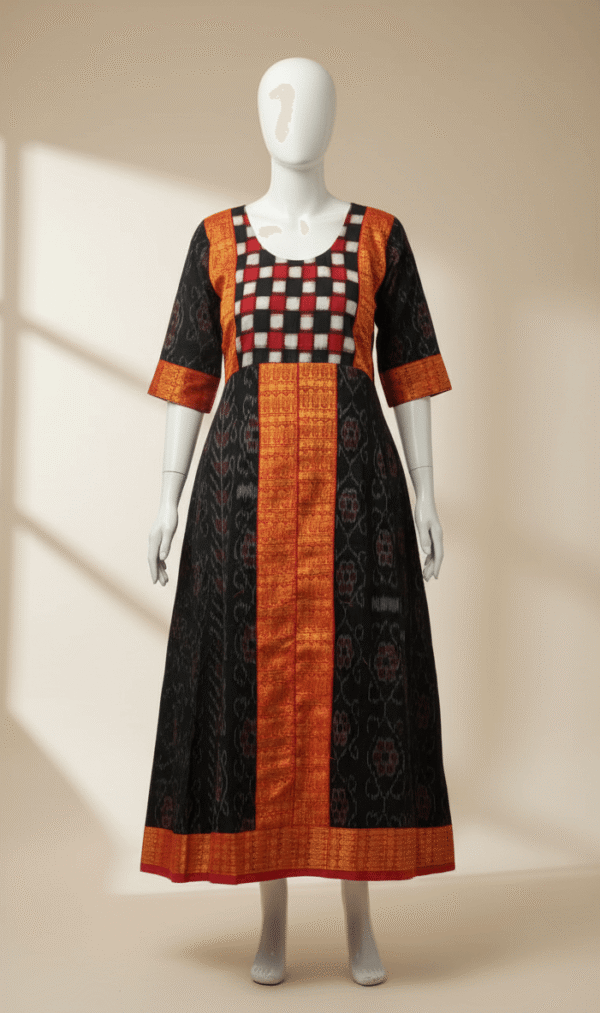 Charcoal sambalpuri cotton kurti